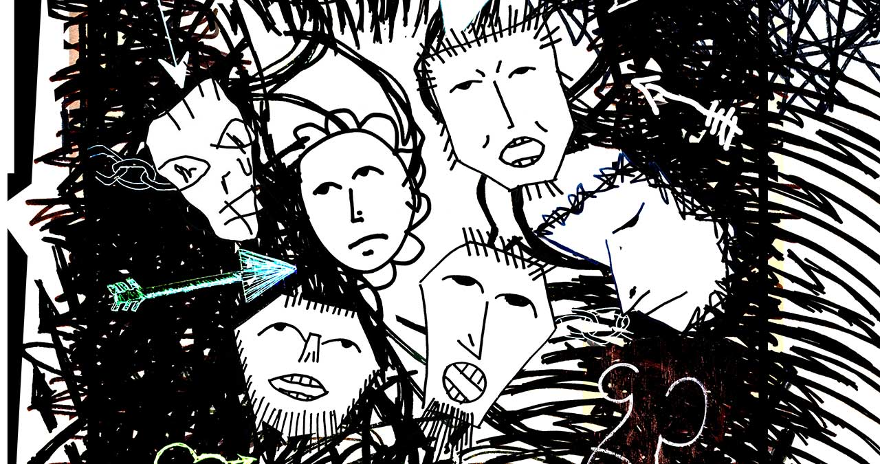 Extract from the San(t)s Sebastians tee shirt design